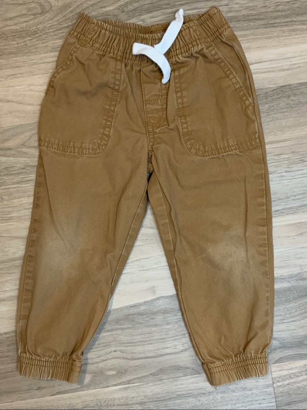 Kids Elastic-Cuff Joggers in Caramel Brown